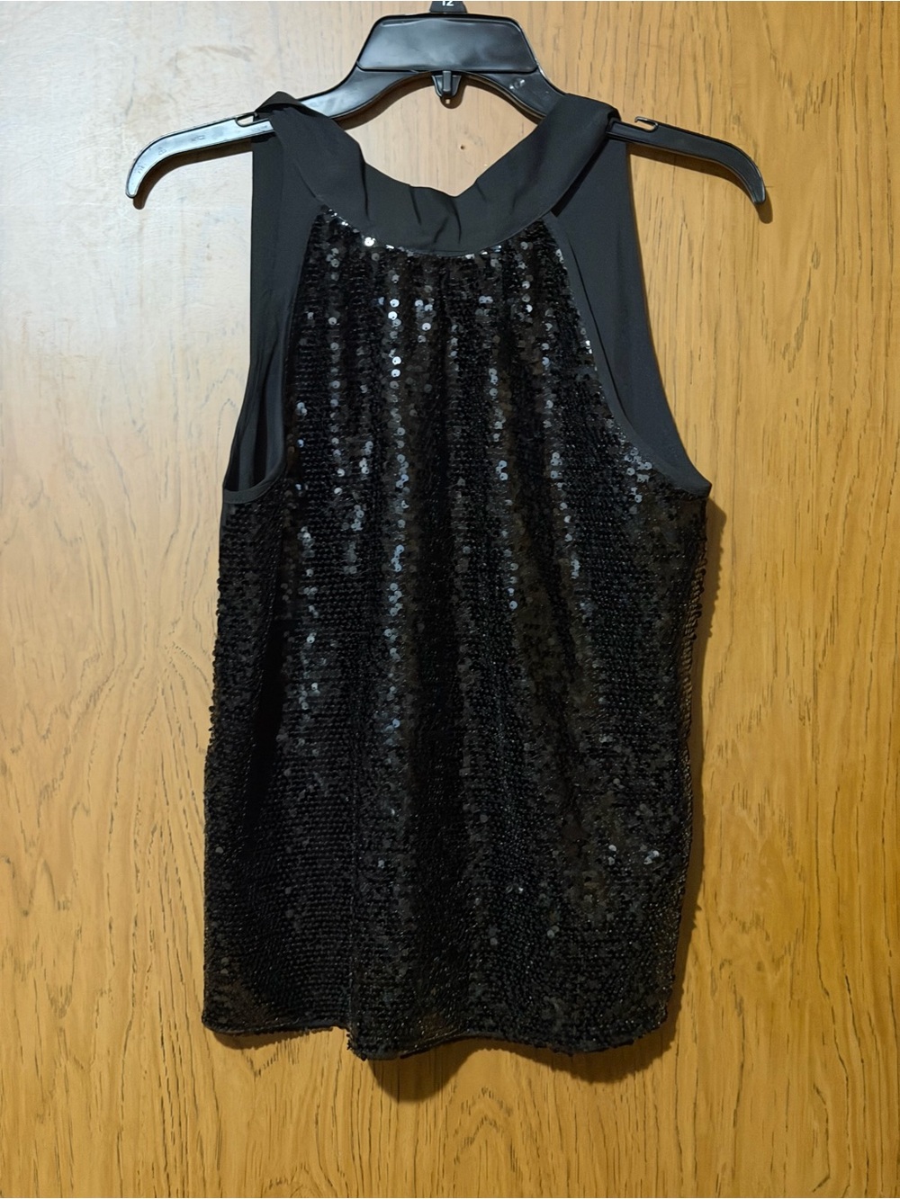 SHEIN Black Sequin Halter Camisole